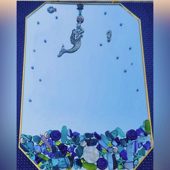 Hand crafted, one of a kind Mermaid Mirror - Picture 2 of 5